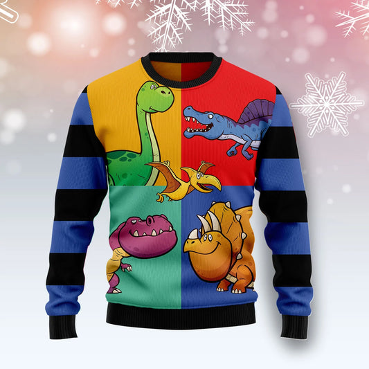 Dinosaur Color Ugly Christmas Sweater Ugly Christmas Sweater,Christmas Ugly Sweater,Christmas Gift,Gift Christmas 2024