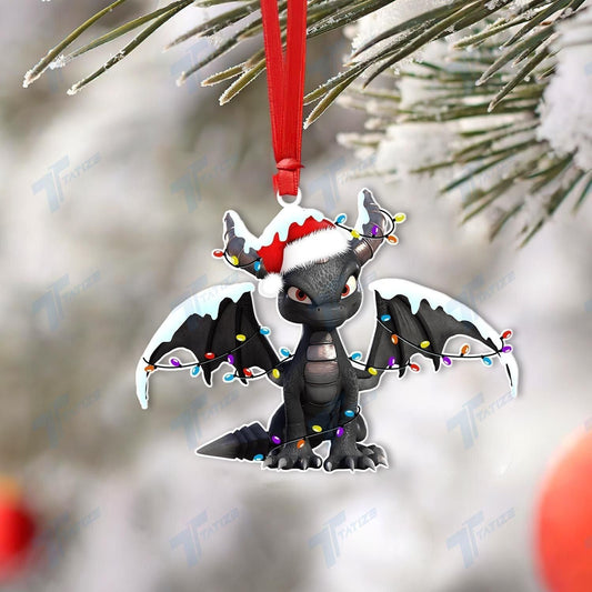 Christmas Light Dragon Acrylic Ornament, Christmas Gift, Christmas Decoration