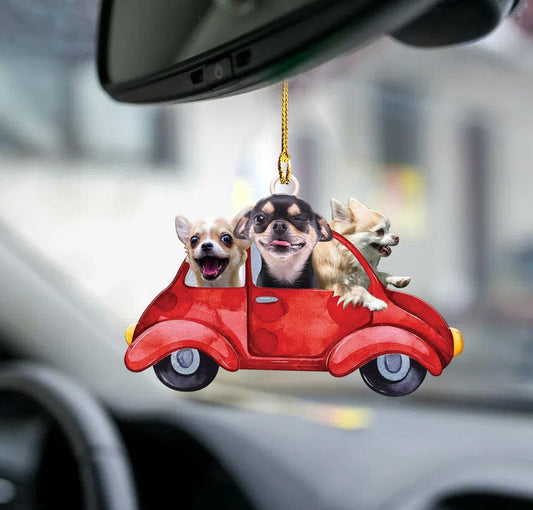 Chihuahua Enjoy The Trip Ornament, Happy Christmas Ornament, Christmas Gift, Christmas Decoration