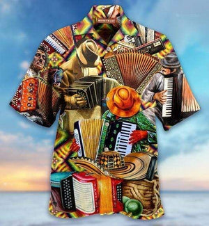 Amazing Accordion Hawaiian Aloha Shirt Unisex Shorts Sleeve Colorful  Hawaiian Shorts Beach Short Sleeve, Hawaiian Shirt Gift, Christmas Gift