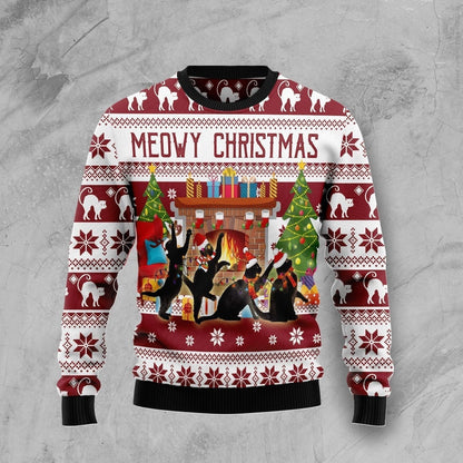 Black Cat Christmas Dancing Ugly Christmas Sweater,Christmas Ugly Sweater,Christmas Gift,Gift Christmas 2022