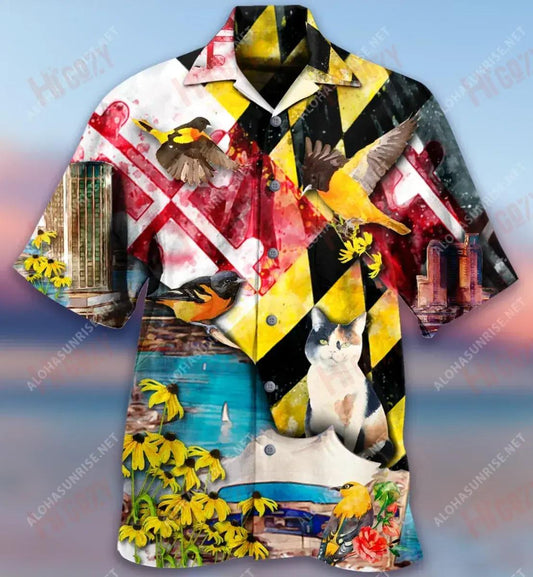 Beautiful Maryland State Short Sleeve Shirt Vacation Hawaiian T Shirts Best Hawaiian Shirts Hawaiian Shirts For Women, Hawaiian Shirt Gift, Christmas Gift