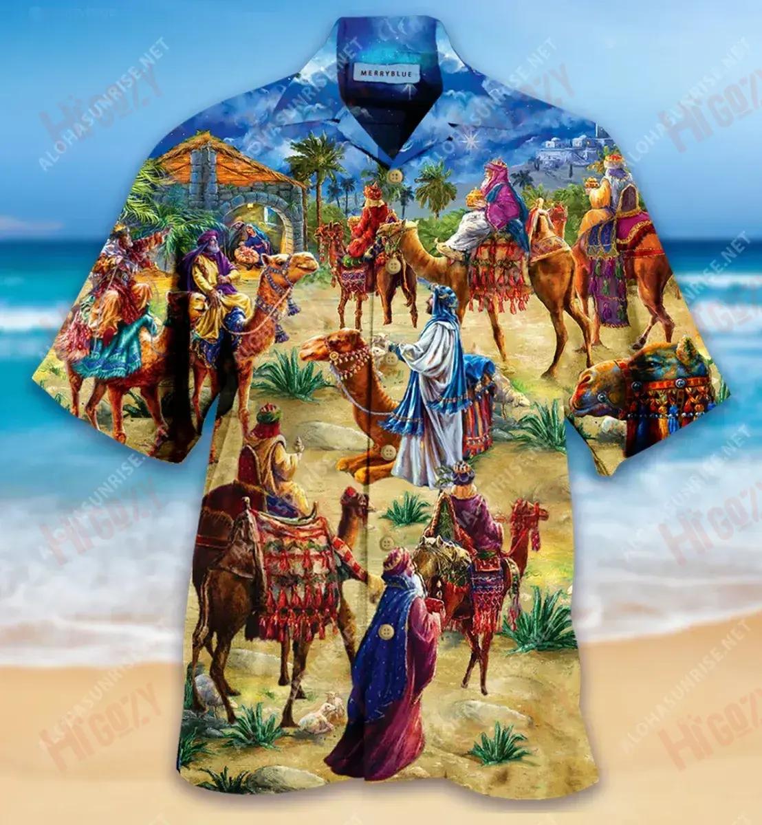 Desert King Camel Unisex Hawaiian Shirt Vacation Short Sleeve Custom Hawaiian Shirts Funny Hawaiian Shirts, Hawaiian Shirt Gift, Christmas Gift