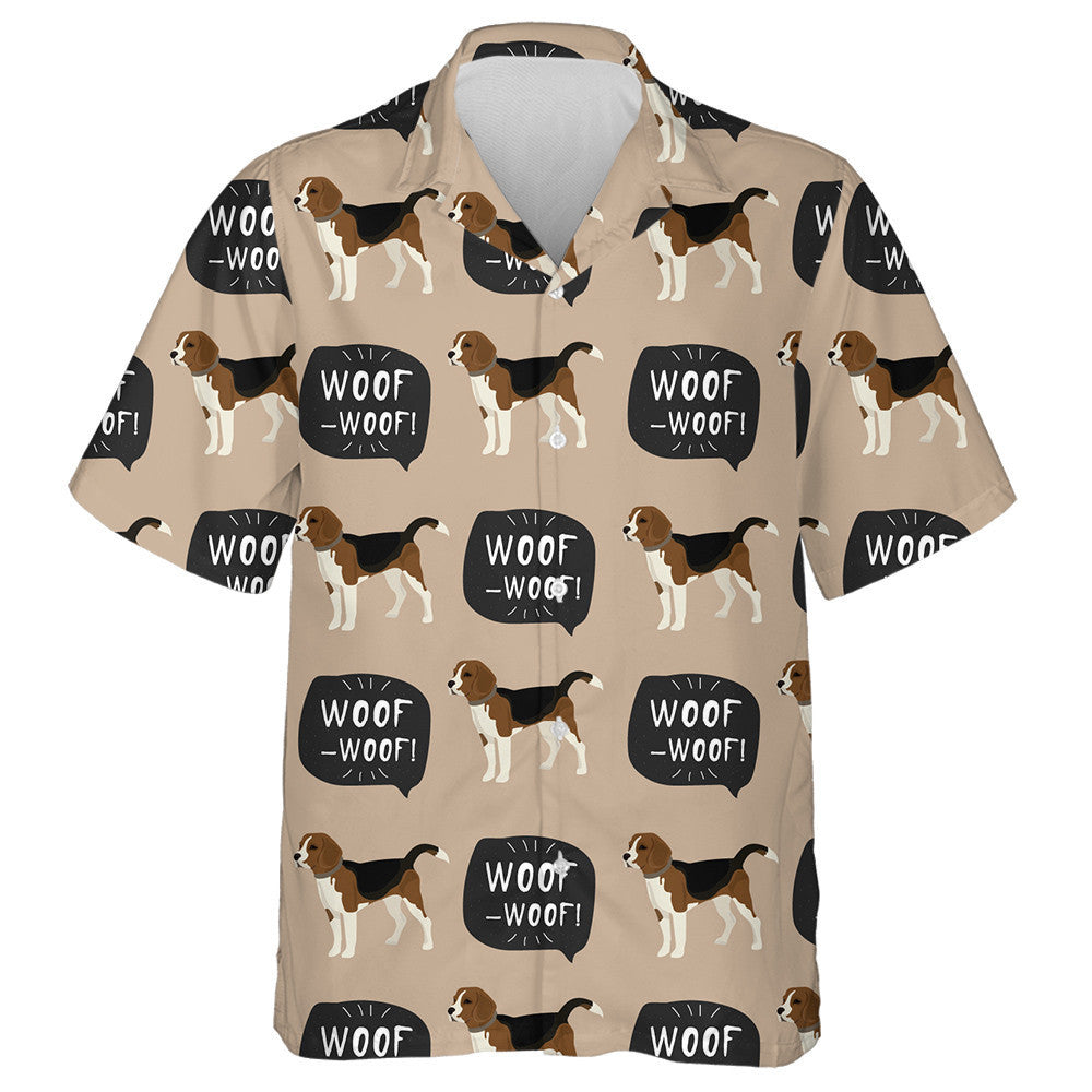 Cartoon Dog Beagle With Hand Drawn Banner Hawaiian Shirt, Hawaiian Shirt Gift, Christmas Gift