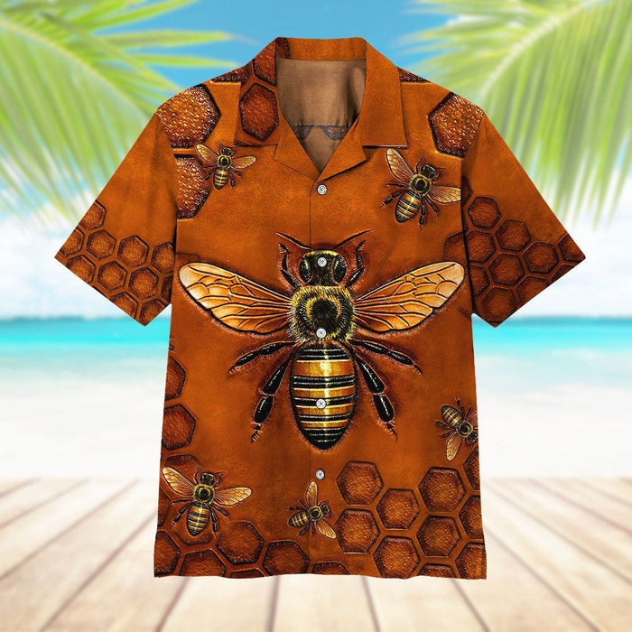 Queen Bee Awesome Background Design Hawaiian Shirt,Hawaiian Shirt Gift, Christmas Gift