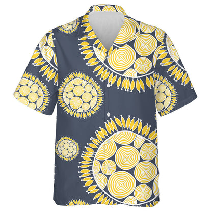 Fantastic Hand Drawn Geometry Inside Sunflower Middle Pattern Hawaiian Shirt, Hawaiian Shirt Gift, Christmas Gift