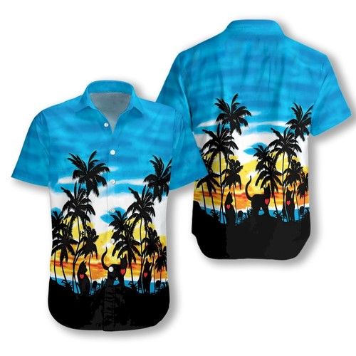 Cat Love Sunset Hawaiian Shirt_Hawaiian Shirt Gift, Christmas Gift