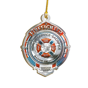 Badge Of Honor Firefighter Ornament, Christmas Ornament Gift, Christmas Gift, Christmas Decoration