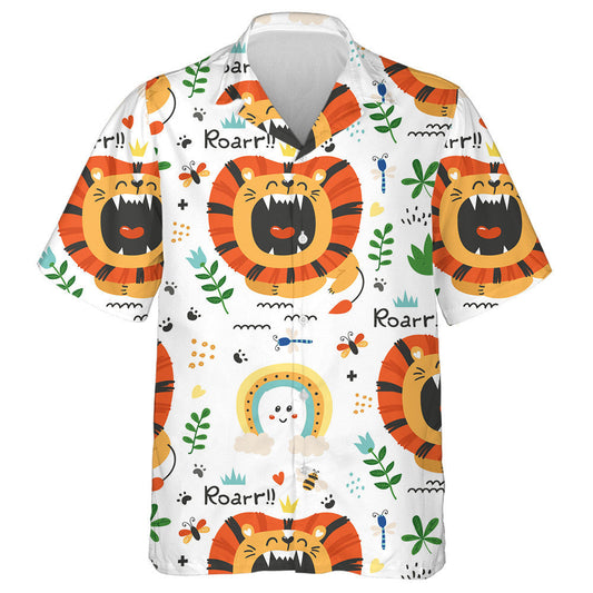 Muzzle Of Lion With Insect Grass And Leaf Hawaiian Shirt, Hawaiian Shirt Gift, Christmas Gift