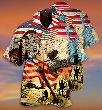 America Independence Day 3D All Over Printed Hawaiian Shirt, Hawaiian Shirt Gift, Christmas Gift
