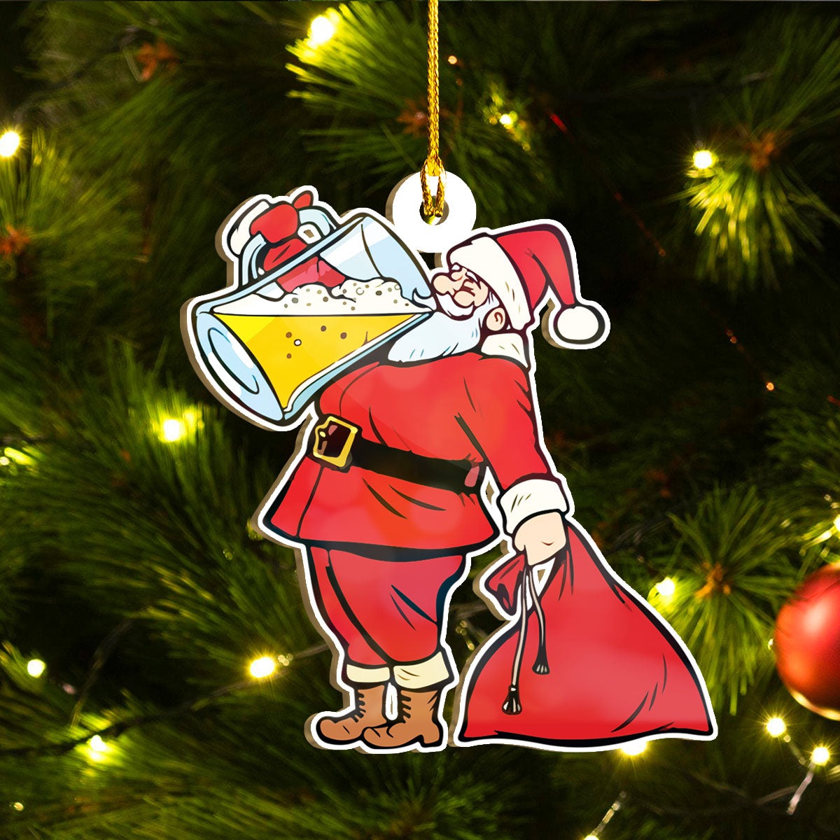 Funny Bad Santa Ornament Set Of 8 & 4, Dirty Santa Ornament Set, Funny Christmas Ornament Gift Idea