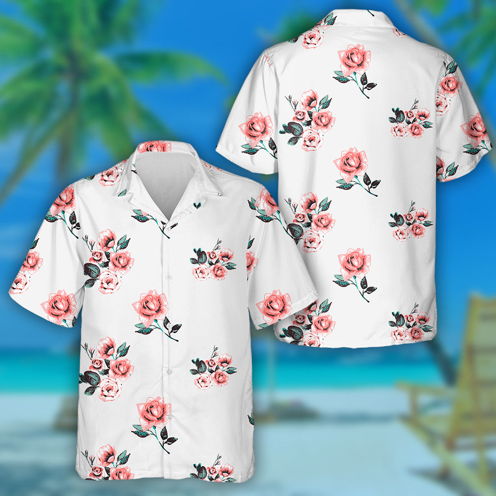 Vintage Traditional Roses Brunch Beautiful Bouquet Themed Design Hawaiian Shirt, Hawaiian Shirt Gift, Christmas Gift