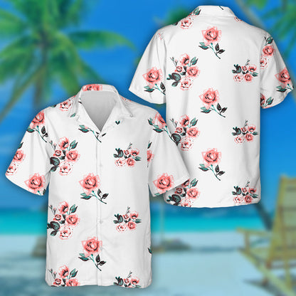 Vintage Traditional Roses Brunch Beautiful Bouquet Themed Design Hawaiian Shirt, Hawaiian Shirt Gift, Christmas Gift