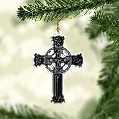 Celtic Cross Mica Ornament, Happy Christmas Ornament, Christmas Gift, Christmas Decoration