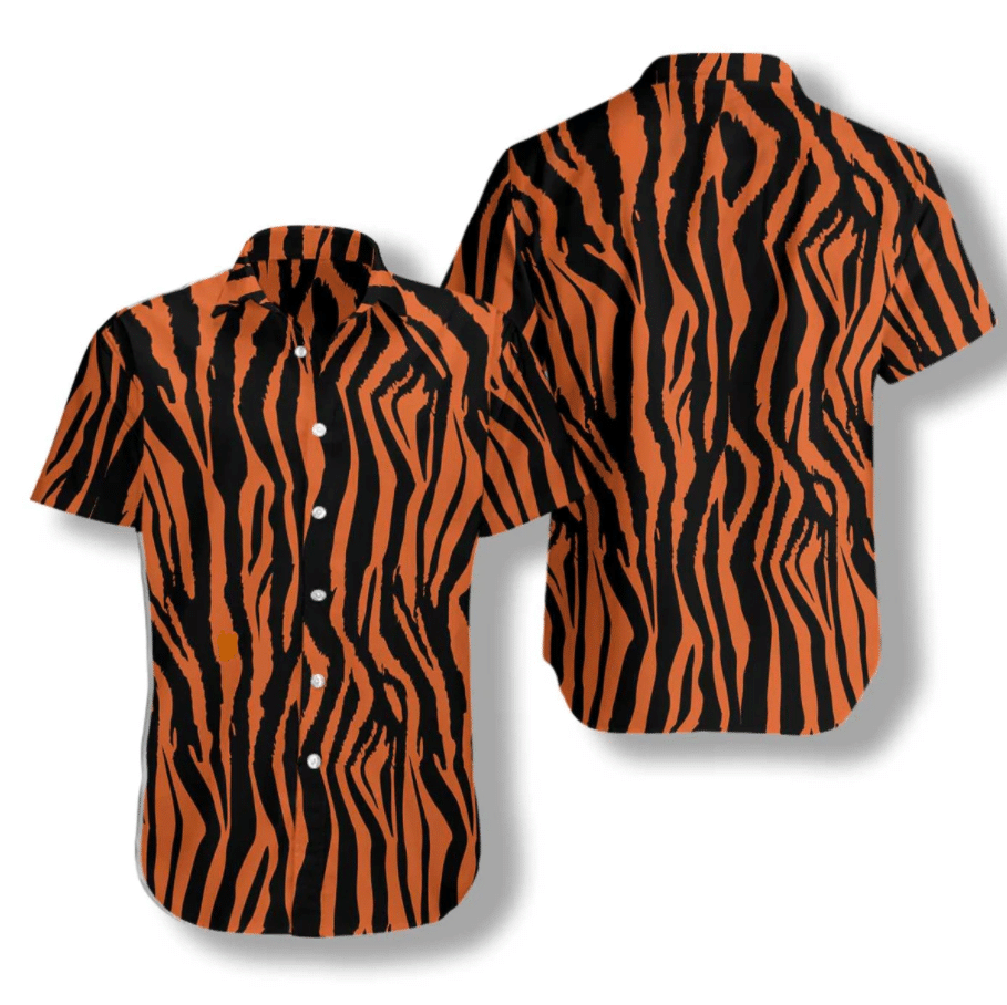 Tiger And Zebra Strip Pattern Hawaiian Shirt, Hawaiian Shirt Gift, Christmas Gift