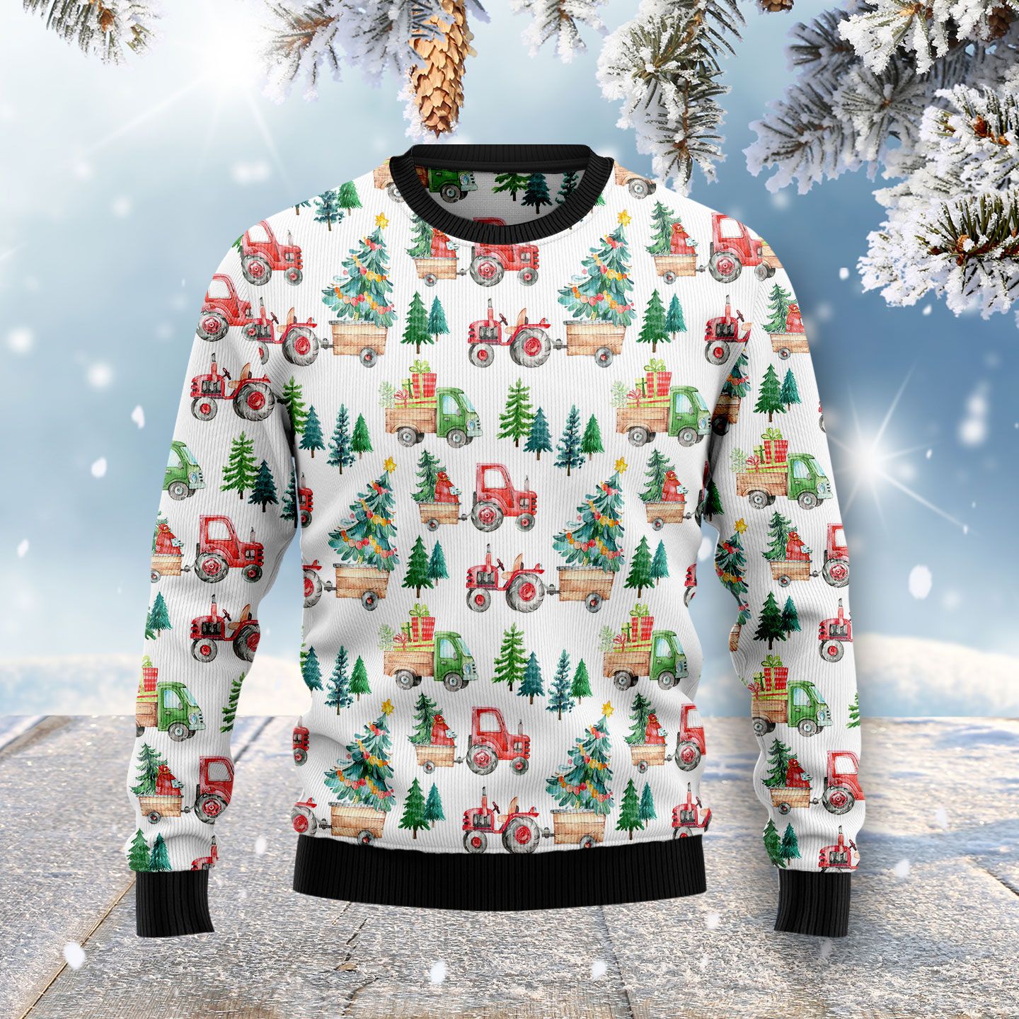 Christmas Tractor Ugly Christmas Sweater, Christmas Ugly Sweater,Christmas Gift,Gift Christmas 2022