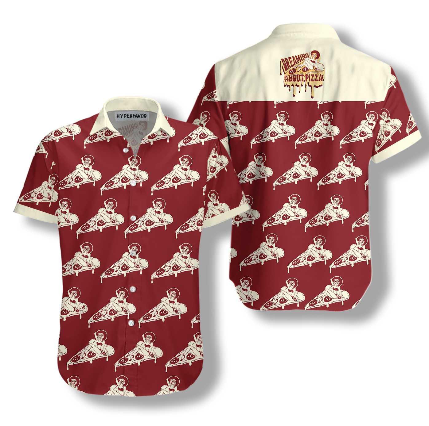 Dreaming About Pizza Funny Design Hawaiian Shirt,Hawaiian Shirt Gift, Christmas Gift