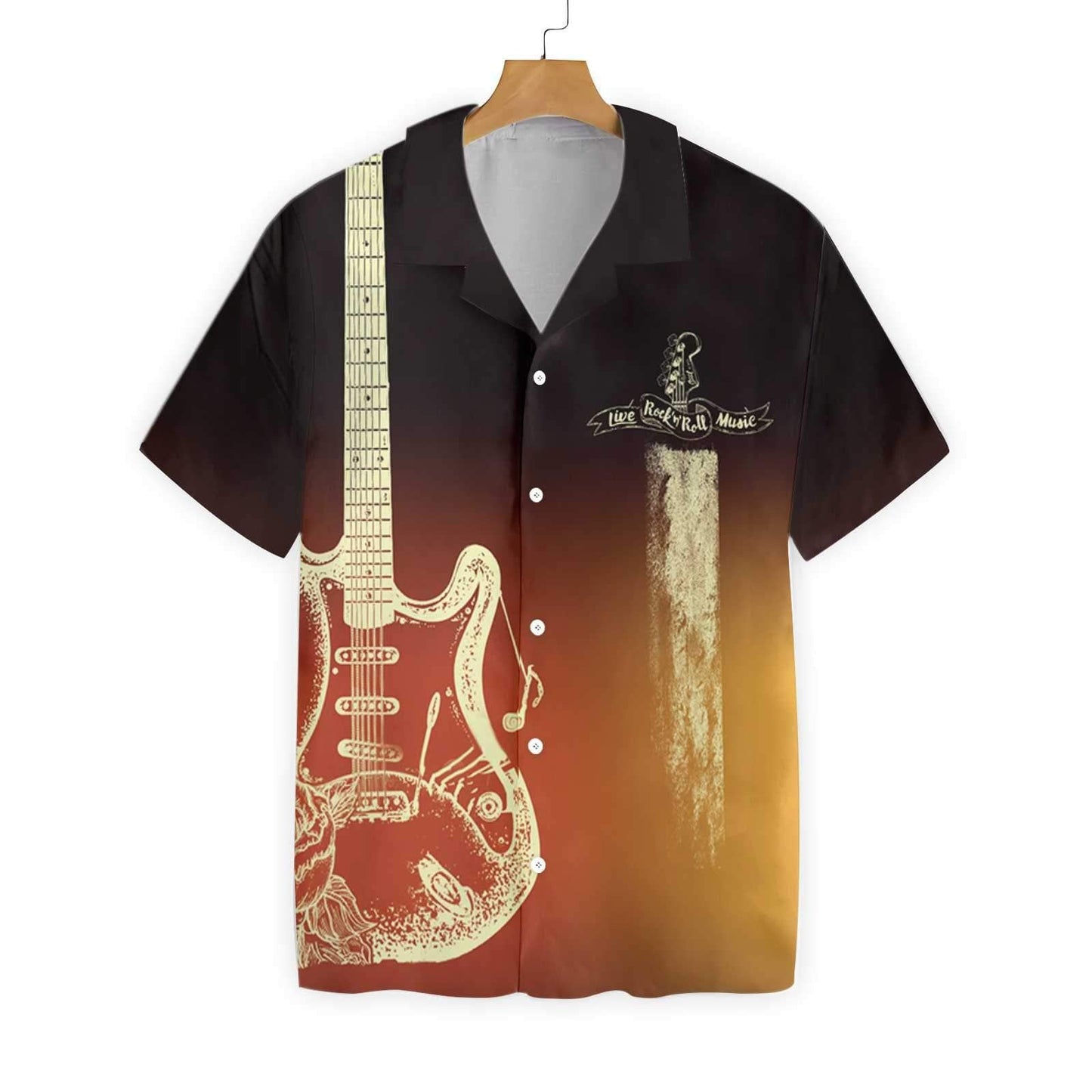 Guitar Rock And Roll Colorful Theme Design Hawaiian Shirt, Hawaiian Shirt Gift, Christmas Gift