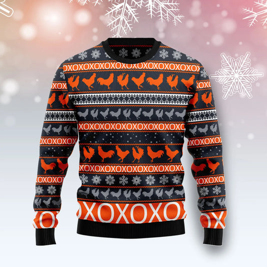 Chicken Christmas Pattern unisex womens & mens, couples matching, friends, funny family ugly christmas holiday sweater gifts