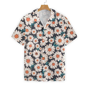 White Floral Flower 05 Design Hawaiian Shirt, Hwaiian For Gift