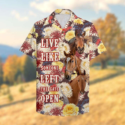 Farmer Live Like Someone Left The Gate Open Hawaiian Shirt, Hawaiian Shirt Gift, Christmas Gift