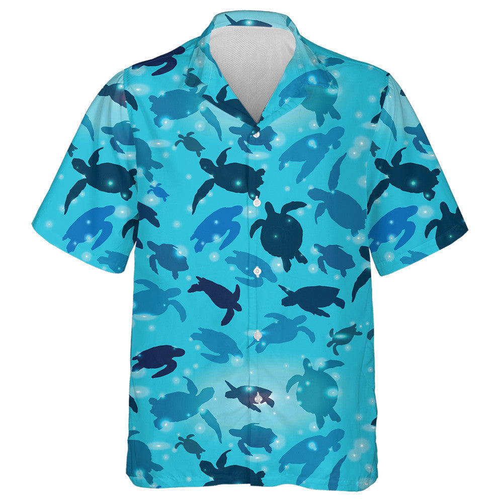 Turtle With Ocean Waves In The Style Boho Hawaiian Shirt, Hawaiian Shirt Gift, Christmas Gift