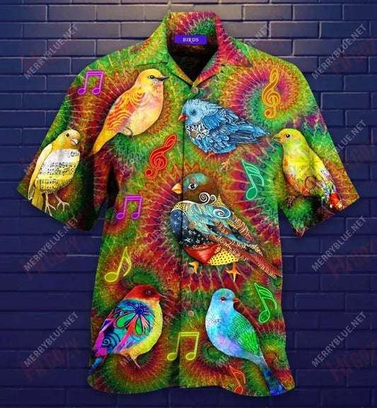 Groovy Birdy Short Hawaiian Shirt Vacation Hawaiian T Shirts Hawaiian Crazy Shirts Hawaiian Shirts For Women, Hawaiian Shirt Gift, Christmas Gift