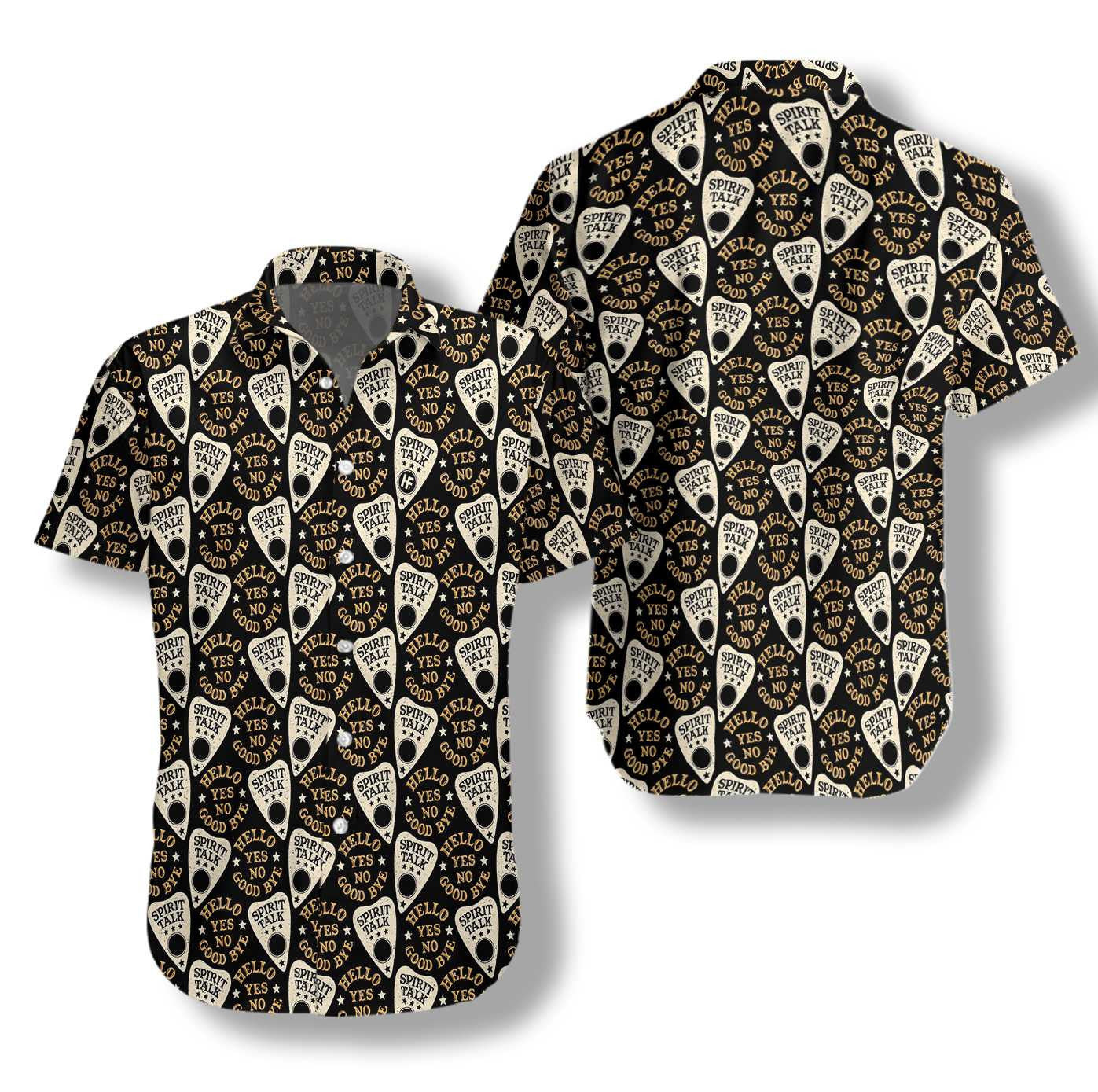Black Magical Ouija Halloween Design Hawaiian Shirt, Hawaiian For Gift