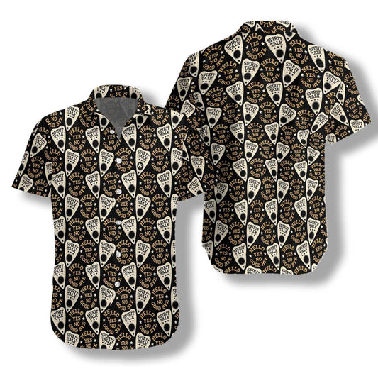 Black Magical Ouija Halloween Design Hawaiian Shirt, Hawaiian For Gift