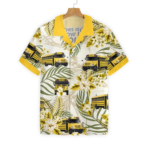 School Bus Driver With Hibiscus Custom Name Hawaiian Shirt, Hawaiian Shirt Gift, Christmas Gift