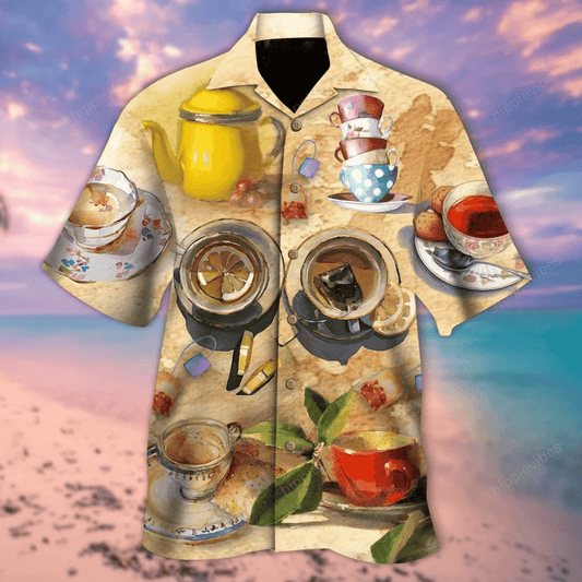 Take A Little Time For Tea Beautiful Design Hawaiian Shirt, Hawaiian Shirt Gift, Christmas Gift