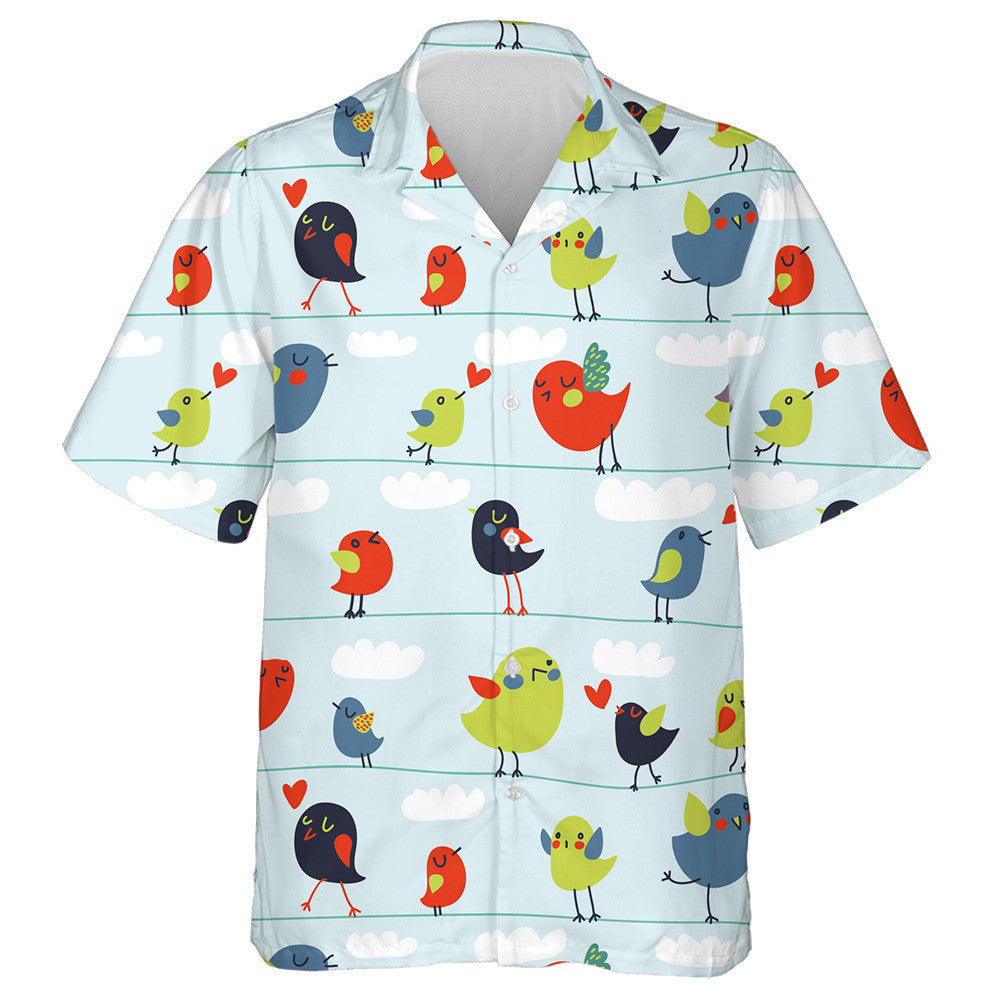 Love Birds Siiting On Wire In Ihe Sky Hawaiian Shirt, Hawaiian Shirt Gift, Christmas Gift