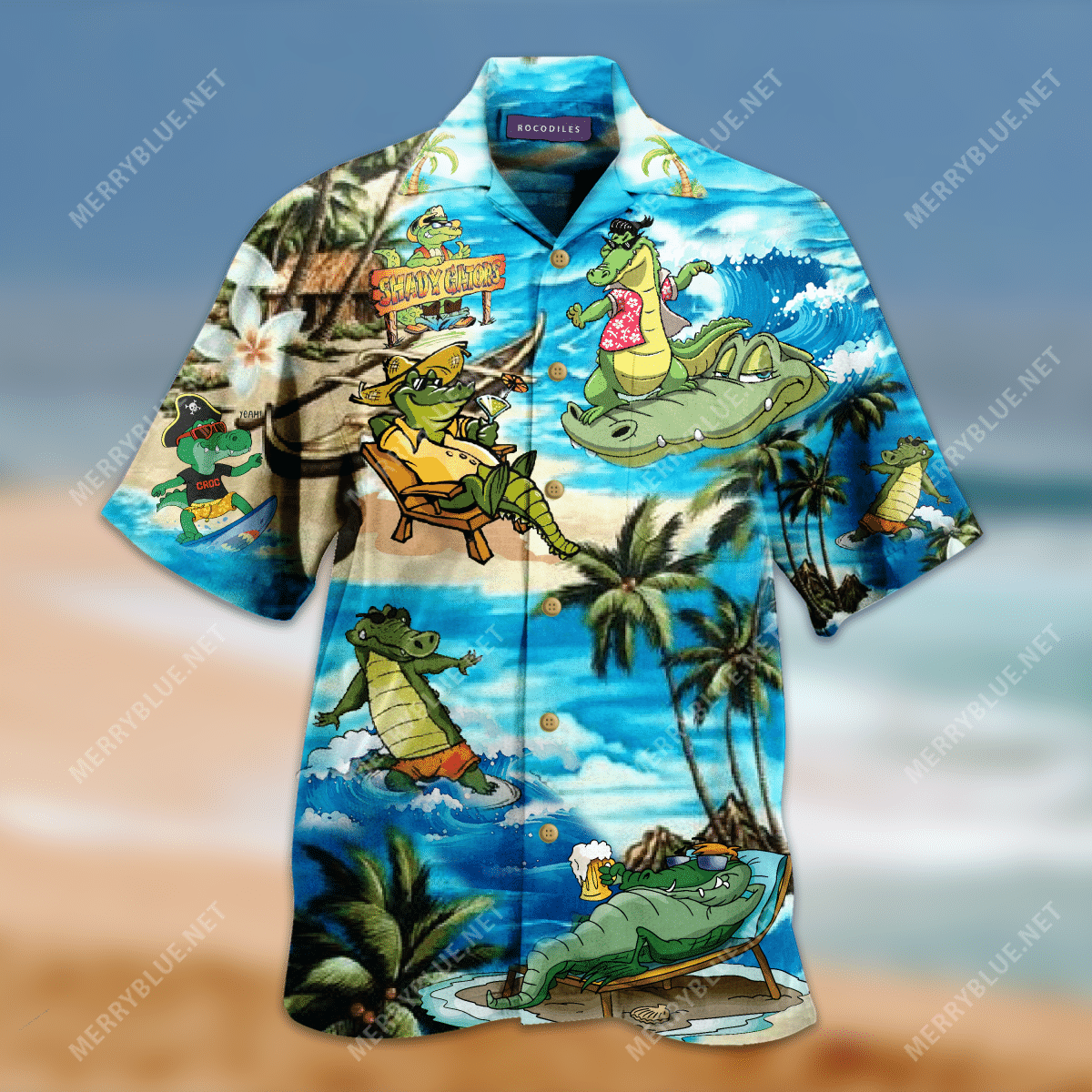 Amazing Crocodile Unisex Hawaiian Aloha Shirt Hawaiian Shorts Beach Short Sleeve, Hawaiian Shirt Gift, Christmas Gift