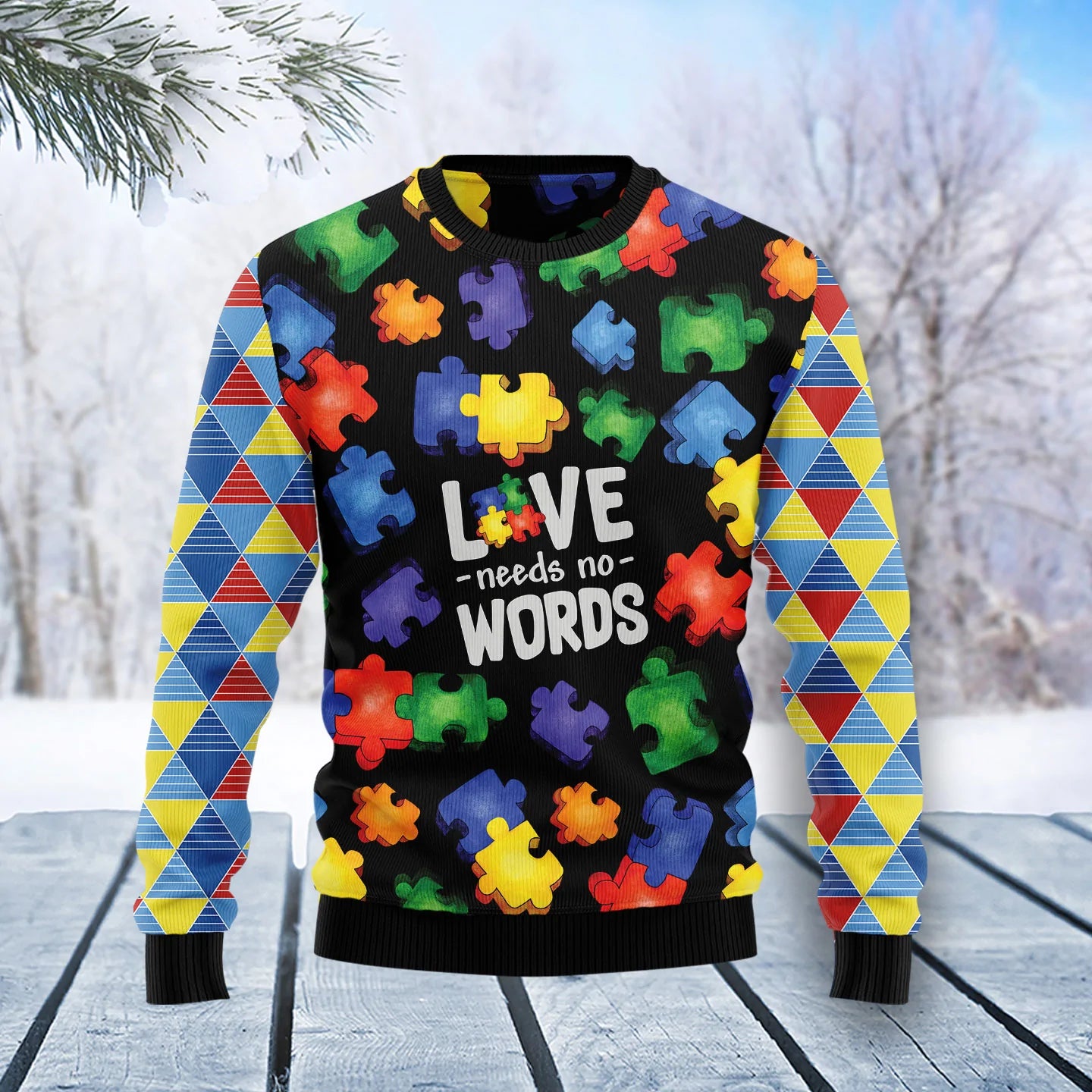 Autism Love Ugly Christmas Sweater Christmas Tshirt Hoodie Apparel,Christmas Ugly Sweater,Christmas Gift,Gift Christmas 2024