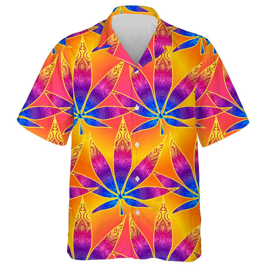 Impressive Yellow And Green Tropcial Leaves Hippie Pattern Hawaiian Shirt, Hawaiian Shirt Gift, Christmas Gift