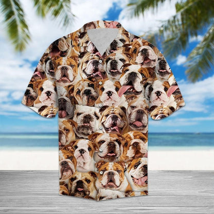 Cool Bulldog Love Dog Breed Design Hawaiian Shirt, Hawaiian Shirt Gift, Christmas Gift