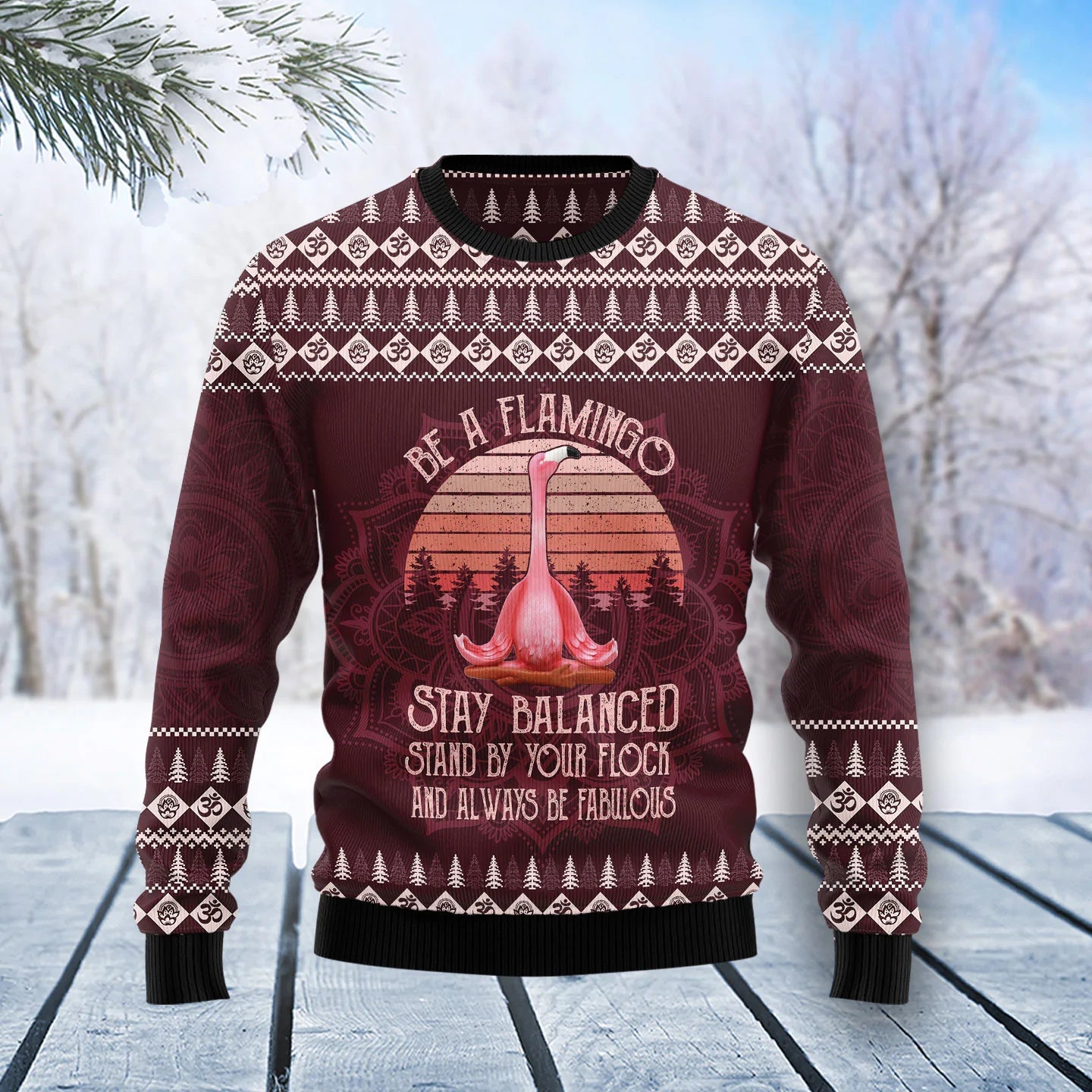 Flamingo Yoga Ugly Christmas Sweater,Christmas Ugly Sweater,Christmas Gift,Gift Christmas 2024