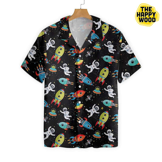Outer Space Astronaut Cute Hawaiian Shirt, Hawaiian Shirt Gift, Christmas Gift
