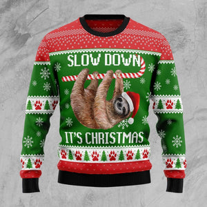 Sloth Slow Down Ugly Christmas Sweater, Christmas Ugly Sweater,Christmas Gift,Gift Christmas 2022