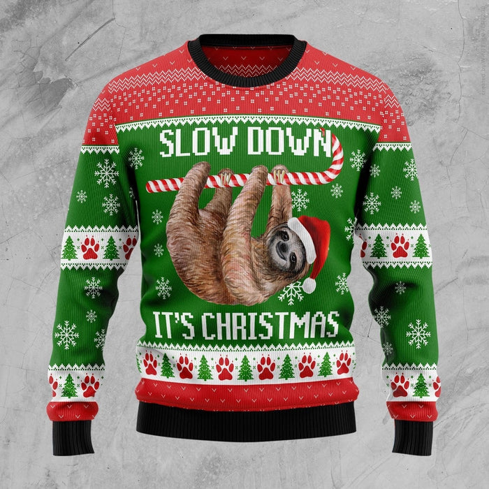 Sloth Slow Down Ugly Christmas Sweater, Christmas Ugly Sweater,Christmas Gift,Gift Christmas 2022