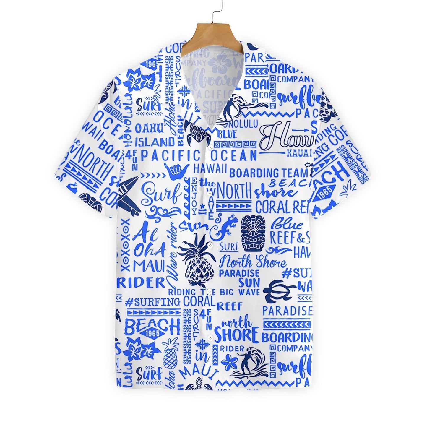 Surfing On White Skin Pattern Hawaiian Shirt, Hawaiian Shirt Gift, Christmas Gift