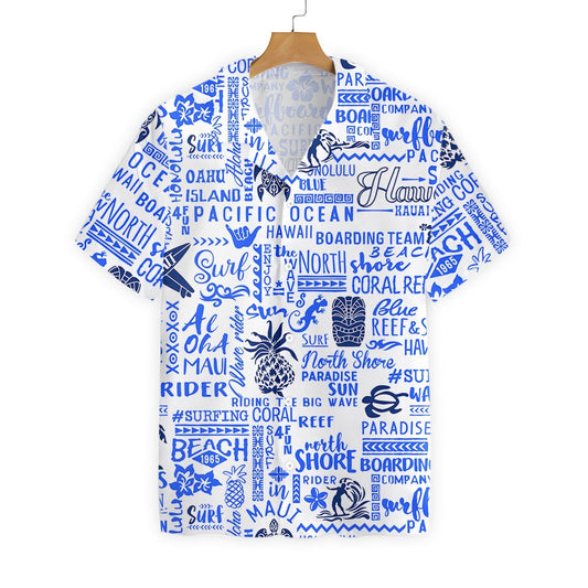 Surfing On White Skin Pattern Hawaiian Shirt, Hawaiian Shirt Gift, Christmas Gift