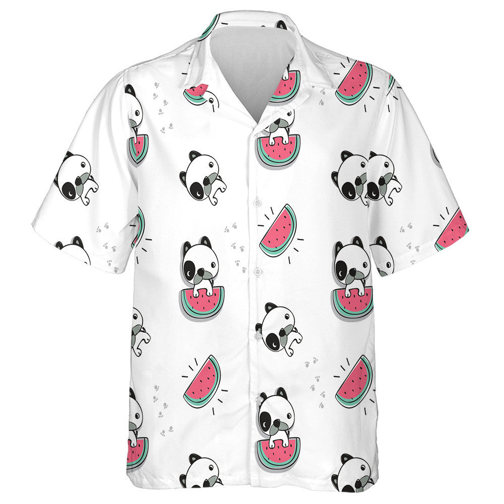 Cute Baby Cartoon With Watermelon Isolated Background Hawaiian Shirt, Hawaiian Shirt Gift, Christmas Gift