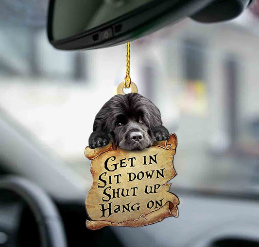 Newfoundland dog get in newfoundland dog lover dog moms two sided car ornament, Christmas Decoration