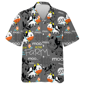 Funny Cows In The Gray Farm Hawaiian Shirt,Hawaiian Shirt Gift, Christmas Gift