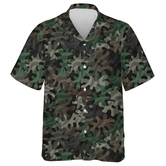 Monochrome Coral Reef Camo Zebra Skin Pattern Hawaiian Shirt, Hawaiian Shirt Gift, Christmas Gift
