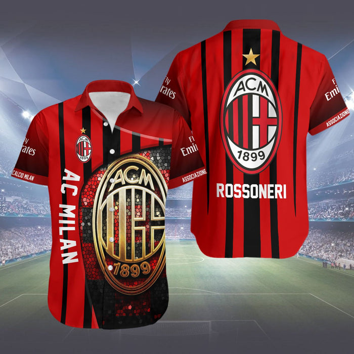 AC Milan Rossoneri Hawaiian Shirt, Christmas Gift