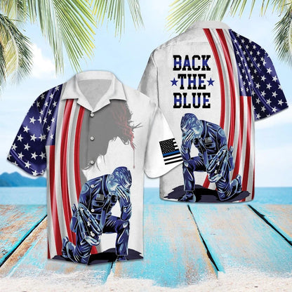 Us Police Officer True Heroes Back The Blue Hawaiian Shirt, Hawaiian Shirt Gift, Christmas Gift