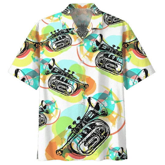 Love Saxophone Background Design Hawaiian Shirt, Hawaiian For Gift