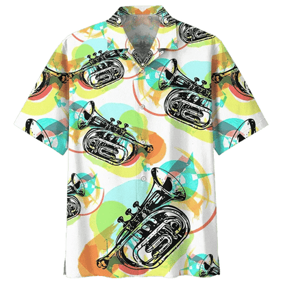 Love Saxophone Background Design Hawaiian Shirt, Hawaiian For Gift